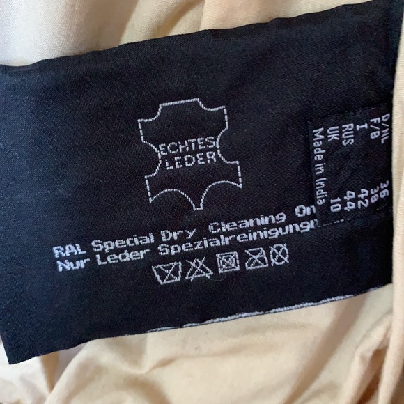 UNISEX RICK CARDONA NEW YORK camel cognac leather jacket, ribbed collar, cuffs. - Picture 6 of 14